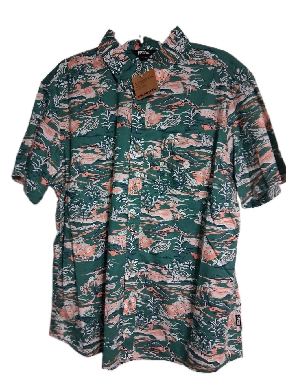NWT Eddie Bauer Short Sleeve Baja Shirt Size 2XL Tropical
